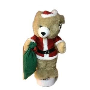 TELCO Animated THE ORIGINAL HOLLY BEAR 1993 Christmas Santa Musical Movement